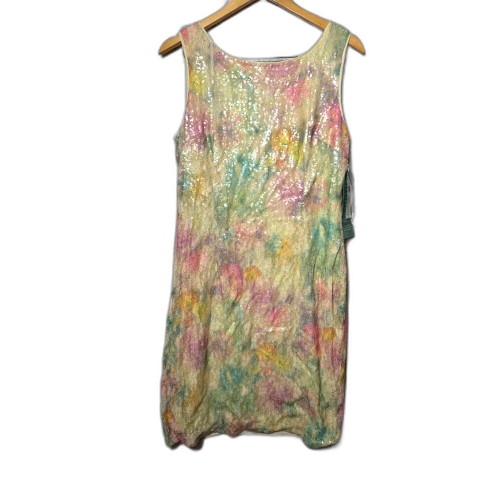 Studio One New York Sequin Abstract Floral Dress Size 14 NWT Lover Romantic